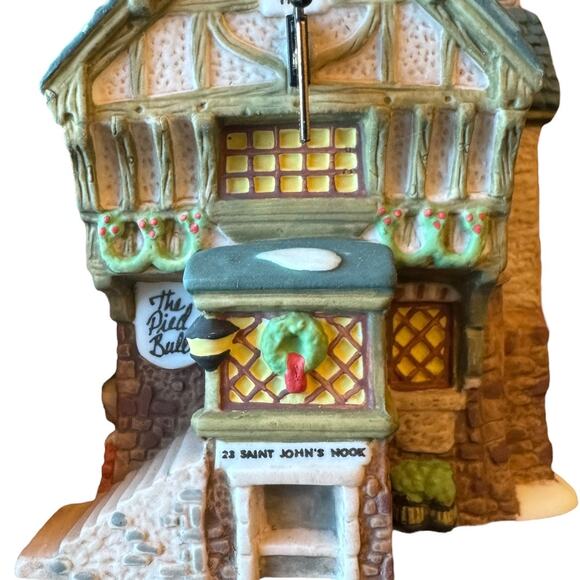 Dept 56 The Pied Bull Inn Ornament 1993 Dickens Village Heritage Pub - Picture 7 of 8